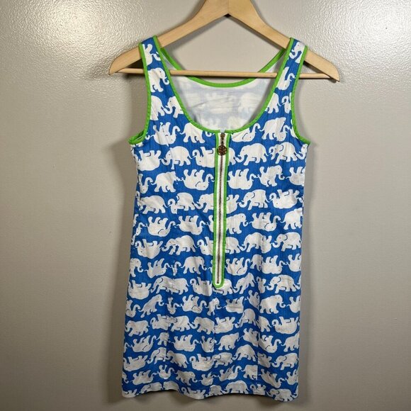 Lilly Pulitzer Cathy Shift Dress Size 0 Tusk in Sun Elephant Preppy Vacation - Picture 2 of 9